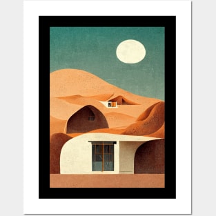 Desert House under Moonshine Posters and Art